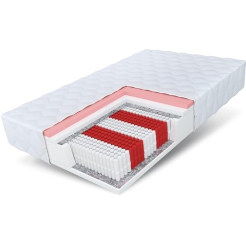 FDM ATINA Memory Foam Taschenfederkernmatratze 80 x 200 cm Atmungsaktive 7-Zonen Matratze Allergiker 19 cm Höhe H3/H4 Mittelhart/Hart (60-120 kg) Bezug Waschbar