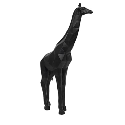HOME DECO FACTORY, HD1346, Black Origami Giraffe H40 cm - Modern Decorative Statue, Unique Decorative Object for Living Room, Bedroom or Office, Elegant and Original Design, Black