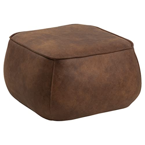 AC Design Furniture Mia quadratische Ottomane, H: 34 x B: 60 x T: 60 cm, Kamel, Stoff, 1 Stk.