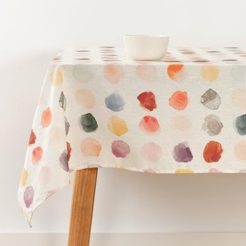 Belum 0120-352 Tischdecke, schmutzabweisend, Größe 300 x 140 cm, extra weich, Mehrfarbig, 100% Made in Spain, Stoff aus 100% Bio-Baumwolle