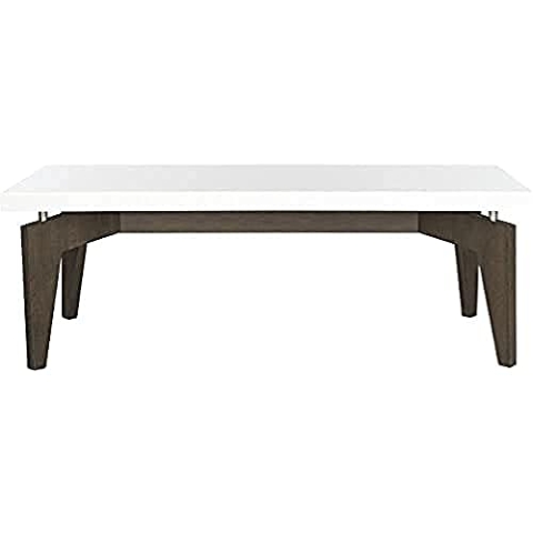 SAFAVIEH Contemporary Wooden Accent Table, in White and Dark Brown, 60 X 110 X 38.1