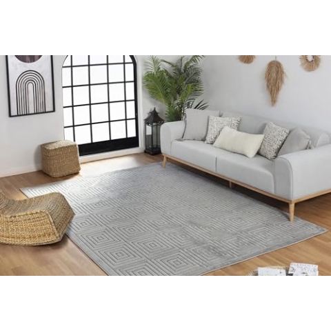 Livabliss Outdoor Teppich Austin - Wetterfest für Balkon, Terrasse, Garten, Küche - In und Outdoor 160x220cm - Boho Style Grau