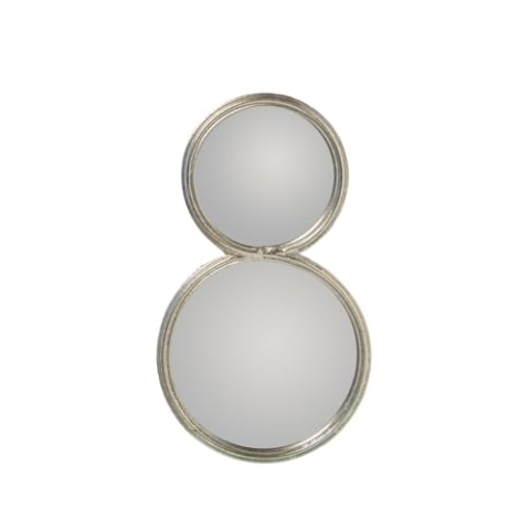 Alexandra House Living Wandspiegel, silberfarben, Metall, Kreise, 2 x 24 x 41 cm