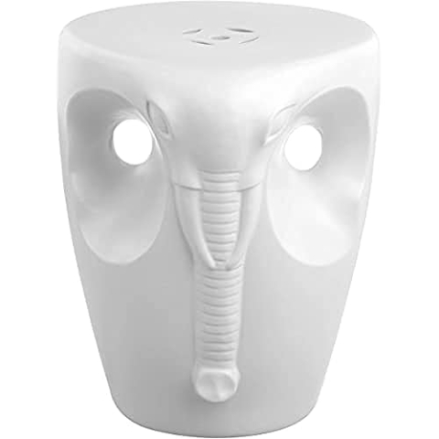SAFAVIEH Modern Ceramic Garden Stool, in White, 40 X 40 X 45