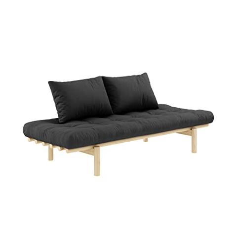 Karup Design, Pace Daybed, Schlafsofa, Gestell: Klarlackiert, Matratzen: Dunkelgrau