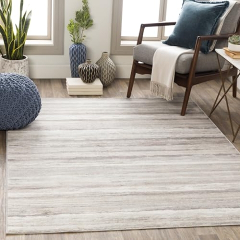 Livabliss Bruges Wohnzimmer Teppich modern – Abstrakt Design in Marmor Optik für Wohnzimmer 200x274 cm, Esszimmer, Schlafzimmer - Marmor Teppich groß, weicher Teppich Kurzflor Elfenbein, Braun, Grau