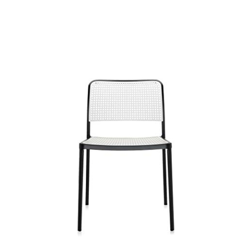 Kartell Audrey Sessel, Plastik, aluminium bemalt weiß/schwarz, 51 x 80 x 52 cm