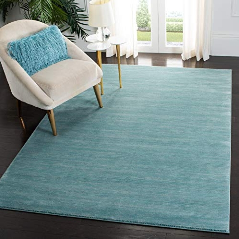 SAFAVIEH Modern Teppich für Wohnzimmer, Esszimmer, Schlafzimmer - Vision Collection, Kurzer Flor, Aqua, 183 X 274 cm