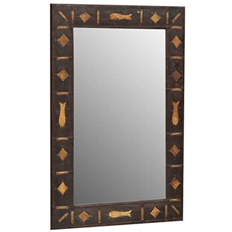 Biscottini Vintage-Spiegel 95 x 60 cm | Wandspiegel für Badezimmer und Schlafzimmer | Eingangsspiegel