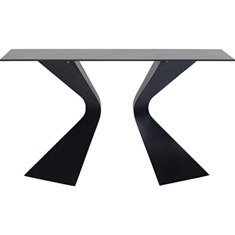 Kare Design Konsole Gloria, Schwarz, 100kg max. Belastbarkeit, Deckplatte aus Keramik, Sideboard für Wohnzimmer, Ablage für Flur, Modernes Design, Stabile Stahl Füße, 81x140x45 cm (H/B/T)