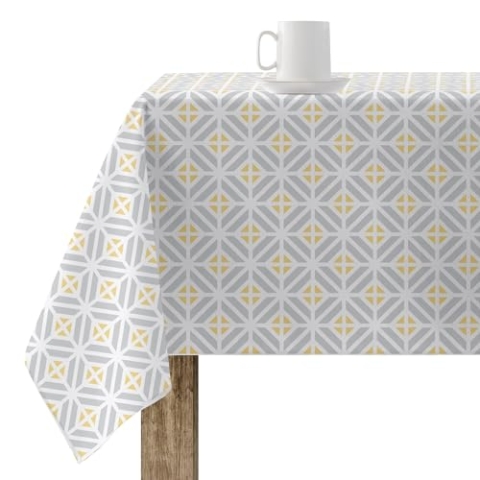 Belum Tischdecke, schmutzabweisend, Größe 300 x 140 cm, extraweich, Mehrfarbig, 100, Stoff 100% Bio-Baumwolle (Halbpanama), Modell Lia 126