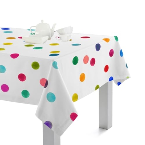 HappyFriday Tischdecke, Konfetti, Mehrfarbig, 150 x 150 cm
