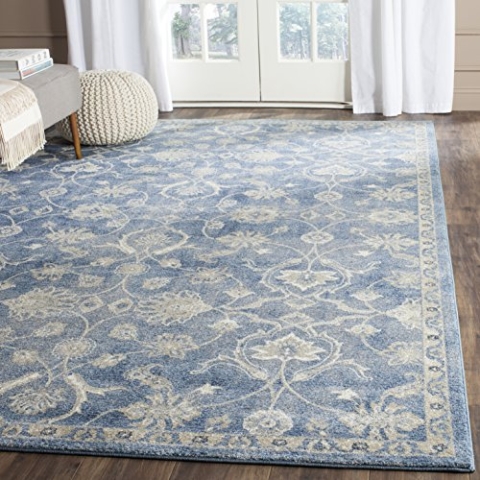 SAFAVIEH Traditionell Teppich für Wohnzimmer, Esszimmer, Schlafzimmer - Sofia Collection, Kurzer Flor, Blau und Beige, 201 X 279 cm