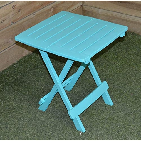 Urban Living SUNNYDAYS LE Plastik - KLAPPBARER Tisch „Adige“ TÜRKISBLAU 44X44XH50CM