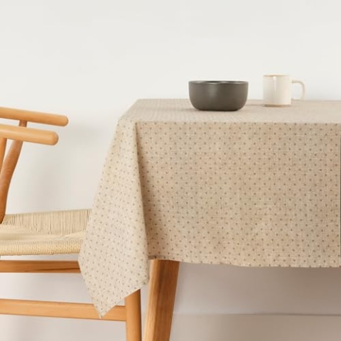 BL BELUM, Tischdecke, XL, 140 x 140 cm, schmutzabweisend, 100% harzige Baumwolle, kein Wachstuch, Baumwollberührung, wasserdichte Tischdecke, schmutzabweisend, flüssigkeitsabweisend, 20015