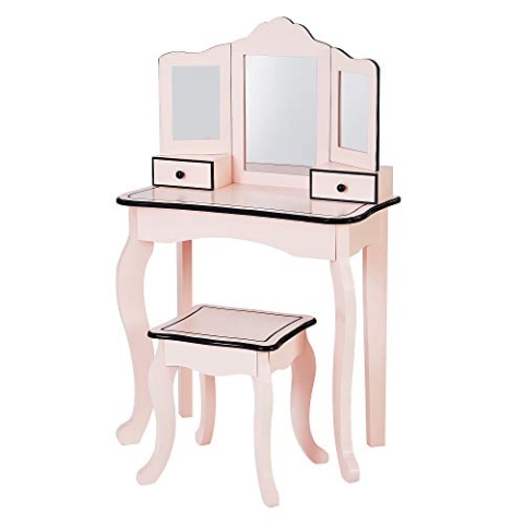 Teamson Kids- Little Lady Gisele Toy Vanity Set - Pink/Schwarz