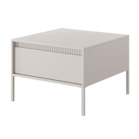 Selsey Falsetto - Wohnzimmertisch Couchtisch mit Schublade, Beige, 68x68 cm