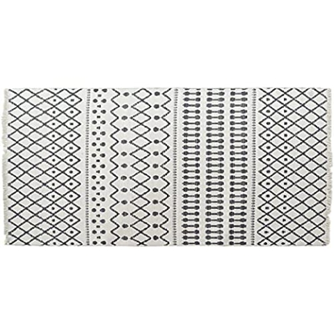 Dkd Home Decor Teppich, Weiß, Polyester, Baumwolle, Dunkelgrau, 120 x 180 x 1 cm