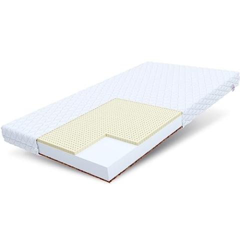 FDM PIKOLO Schaumstoffmatratze 100 x 200 cm Kindermatratze Härtegrad H3/H4 Höhe 11 cm Latex Kokos Matratze Hochelastischer HR Komfortschaum Zweiseitig Bezug Abnehmbar Waschbar