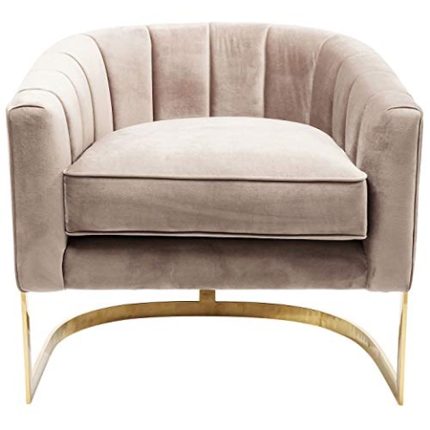 Kare Design Sessel Pure Elegance, Lounge Sessel, Beige, edler Sessel, Schminktischstuhl, (H/B/T) 71x77x70cm