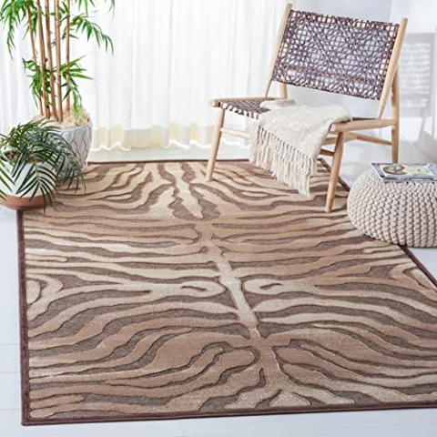 SAFAVIEH Traditionell Teppich für Wohnzimmer, Esszimmer, Schlafzimmer - Paradise Collection, Kurzer Flor, Mokka, 160 X 229 cm