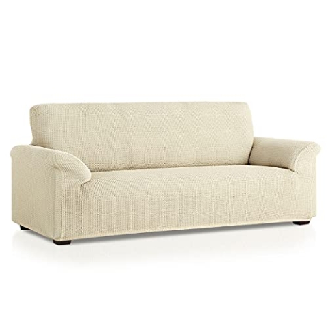 Belmarti Elastischer Sofabezug, Bali, Einzelbett, 70-110 x 40-65 x 80-110 cm, Elfenbein