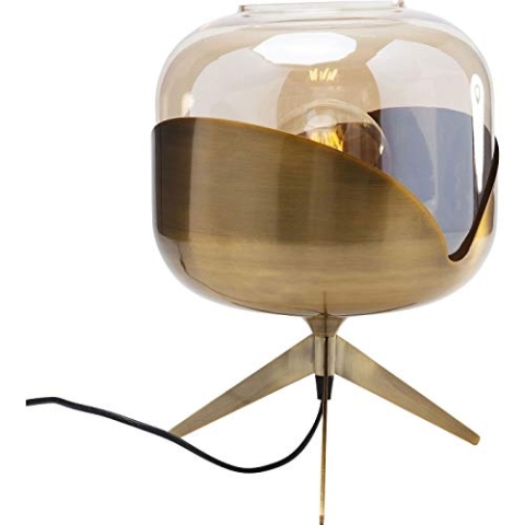 Kare Design Tischlampe Golden Goblet Ball Gold, Tischleuchte, Stahl Fassung, Glas Schirm, Dekoleuchte, Nachttischlampe, Schreibtischlampe, kein Leuchtmittel inklusive, 35x27x27cm (H/B/T)