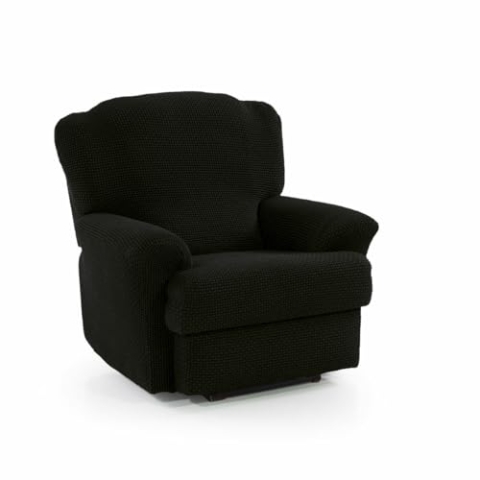 SOFASKINS® Sofabezug für Relaxsessel, super elastisch, Sofabezug, atmungsaktiv und langlebig, einfach anzubringen, Größe 70-90 cm, Schwarz