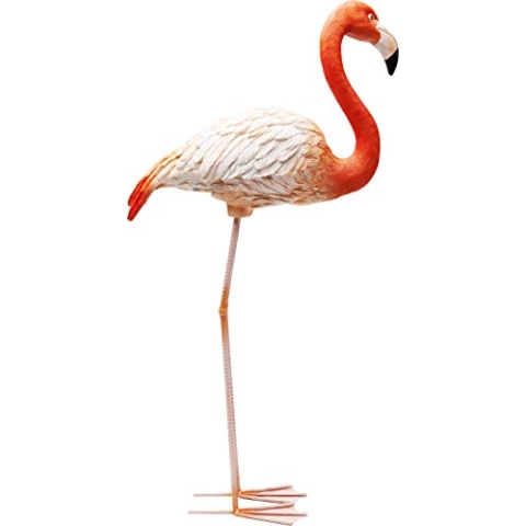 Kare Design Deko Figur Road 75cm, große Dekofigur, Tierfigur Pink, Dekoobjekt Flamingo stehend, (H/B/T) 75x34x16cm