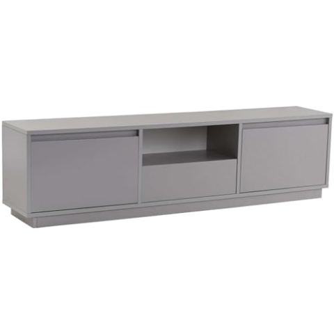 Stylish and Sturdy TV Stand, Grey, 160 x 42 x 18 | Made from 100% Melamine Coated Particle Board, Thickness:18 mm | Perfect for Modern Home Office & Study Spaces, Elegant and Functional Design