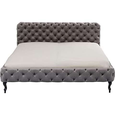 Kare Design Bett Desire 180x200cm, velvet silbergrau, luxuriöses Polsterbett,raffiniertes Samtbett, (H/B/T) 100x197x228cm