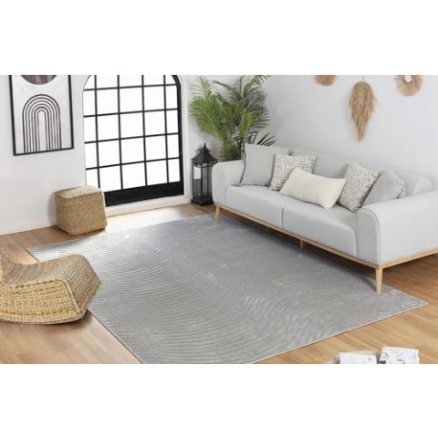 Livabliss Outdoor Teppich wetterfest, Chicago - In und Outdoor Teppich für Balkon 80x150 cm, Terrasse, Garten, Küche - Outdoor Teppich Boho Style, Teppich für draußen - Teppich Grau