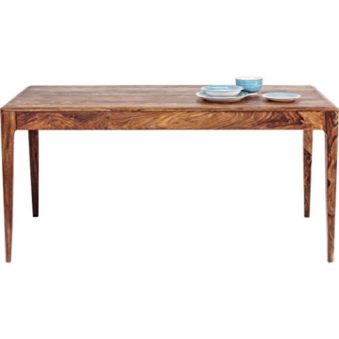Kare Design Brooklyn Nature Tisch, Braun, 4-6 Personen, Handgearbeitet, Langlebiges Massivholz, Skandi-Style, Esszimmertisch, Großer Schreibtisch, Konferenztisch für Büro, 76x80x160 cm (HxBxT)