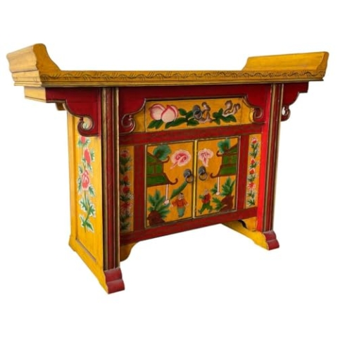 Alexandra House Living Gelbes Sideboard aus Ulmenholz, 35 x 64 x 100 cm