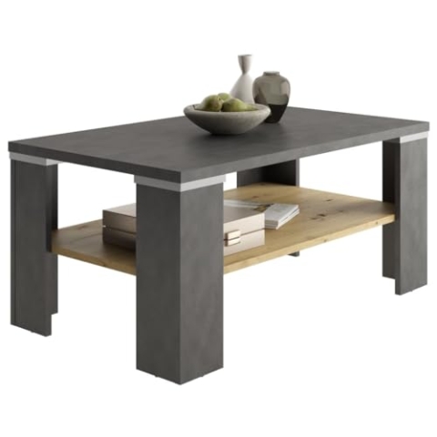FMD Möbel Bastia Couchtisch, Holzwerkstoff, Matera/Artisan Oak, rechteckig