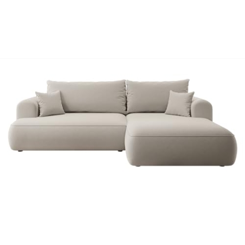 Selsey Sofa Ecksofa Eckcouch Schlafsofa Couch Mit Stauraum Schlaffunktion Pflegeleicht Polyurethanschaum L Form Links OVO Dunkelblau Veloursoptik Castel