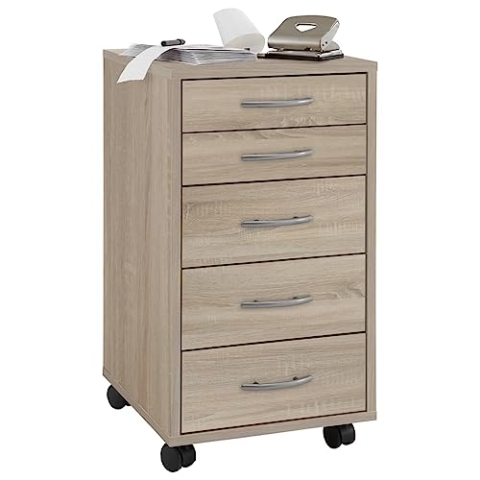 FMD Möbel, 336-001E Freddy Beistellcontainer in ausführung eiche nachbildung, melaminharz beschichtete spanplatte, maße 33.0 x 63.5 x 38.0 cm (BHT)