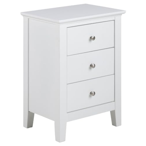 AC Design Flower Nachttisch, weiss, MDF, B: 45 x H: 62,8 x T: 34 cm, 1 Stück