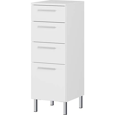 Germania Unterschrank 8297-84 GW-Arvada, in weiß, mit Vier Schubkästen, 30x86x35 cm (BxHxT)