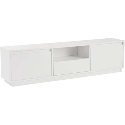 Stylish and Sturdy TV Stand, Natural White, 160 x 42 x 18 | 100% Melamine Coated Particle Board, Thickness:18 mm | Perfect for Modern Home Office & Study Spaces, Elegant and Functional Design