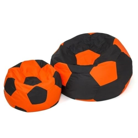 GO GIFT Sitzsack, Schwarz, Orange, Oxford-Fußball