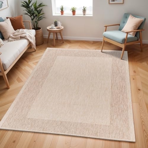 Livabliss Outdoor Teppich Crete - In- und Outdoor für Balkon, Terrasse, Garten, Küche - 160x213 cm, Boho Style, Beige und Creme