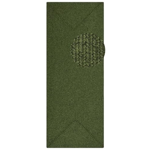 Northrugs Trenzado In- & Outdoor Teppich Wetterfest – Pflegeleicht Handmade-Look für Innen und Außen Gewebter Outdoorteppich Läufer für Balkon, Terrasse, Wohnzimmer, Garten – Grün, 80x200