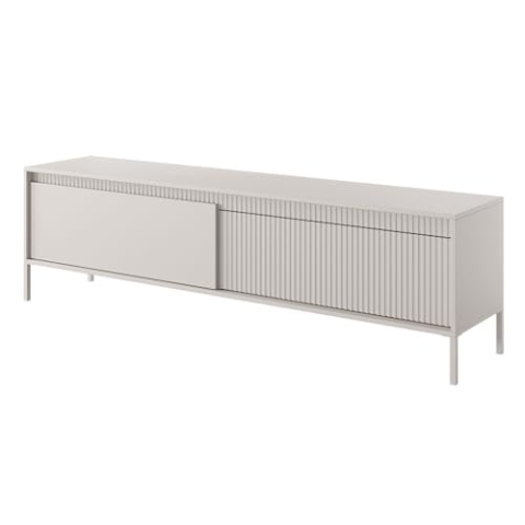 Selsey Falsetto - TV-Lowboard Beige mit geriffelter Front, 187 cm
