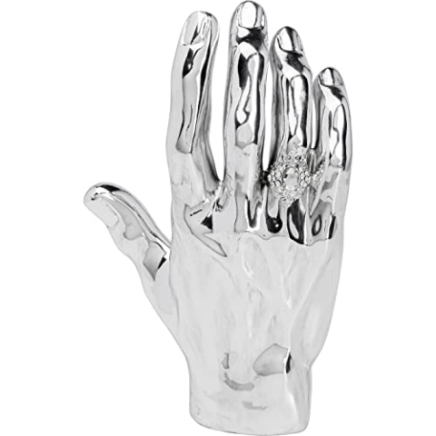 Kare Design Deko Objekt Mano Diamond Ring Silber 35cm, Wohnzimmer