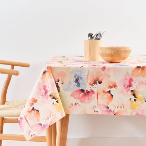 Belum 0120-408 Tischdecke, schmutzabweisend, Größe 240 x 155 cm, extra weich, Mehrfarbig, Tischdecke aus 100% Bio-Baumwolle, Stoff aus 100% Bio-Baumwolle