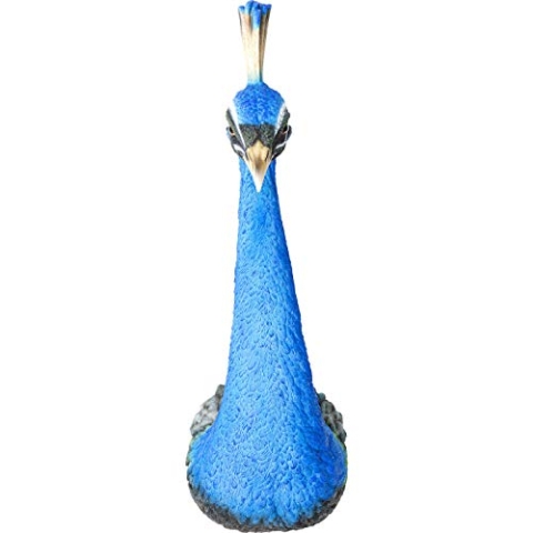 Kare Design Wandschmuck Peacock, Blau, Deko Objekt, Pfau, Accessoire, Wohnzimmer, 68x16x22 cm (H/B/T)