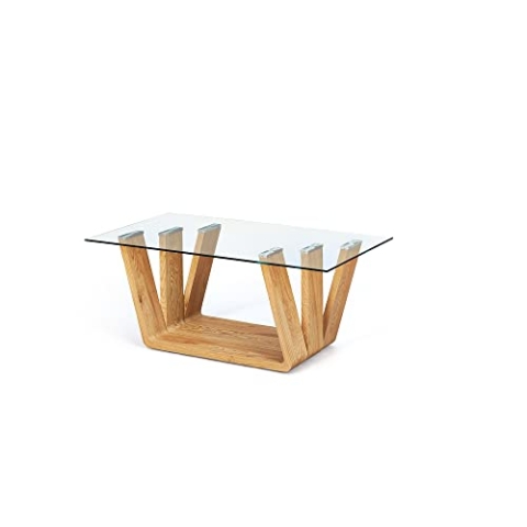 Inter Link - Couchtisch - Glastisch - Wildeiche Nachbildung - Glas - Nani