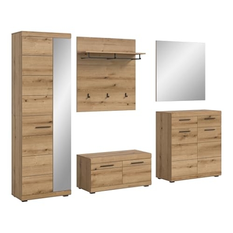 xonox.home Garderobe Scout X06H5G01 Garderobenkombination Garderoben-Set in Evoke Oak Nb., ca. 272x197x40 cm