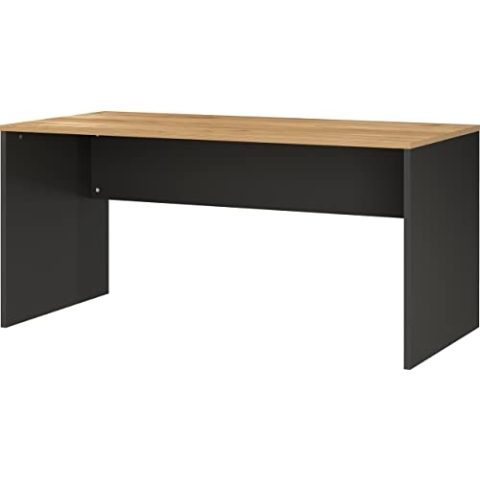Germania Schreibtisch 4225-549, mit Seitenwangen, in Graphit/Eiche, 158 x 75 x 79 cm (BxHxT)
